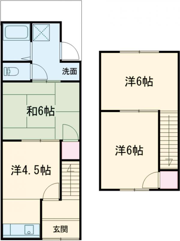 太秦開日町貸家EASTの間取り