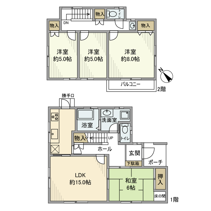 打越町戸建の間取り