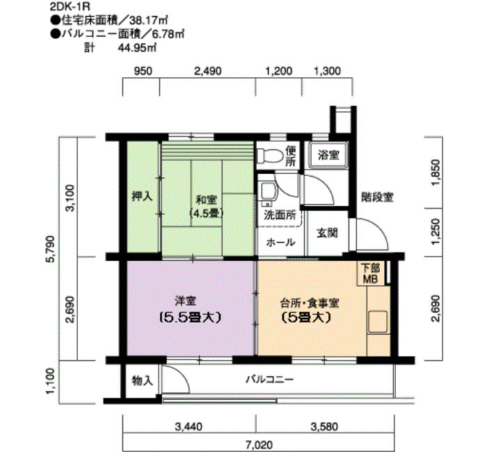 江南 30号棟の間取り