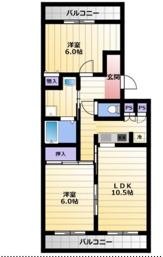 レイクパレス中村Bの間取り