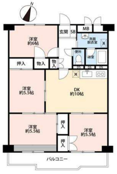 沼南エリカ・7号棟の間取り