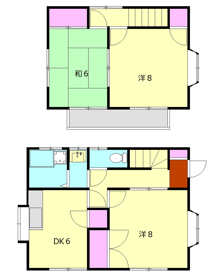若宮貸家 1号棟の間取り