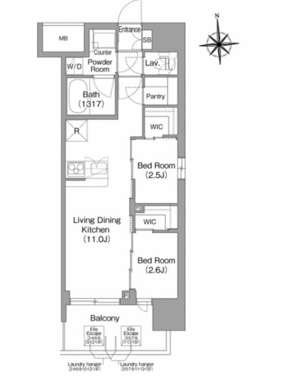 コンフォリア・リヴ淡路町一丁目の間取り