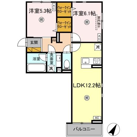 Serenvita Matsushiro(セレウィータ マツシロ)の間取り