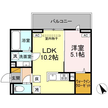 N・D-ROOM IIDACHOU A棟の間取り