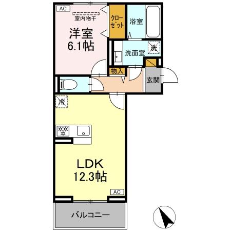 N・D-ROOM IIDACHOU A棟の間取り