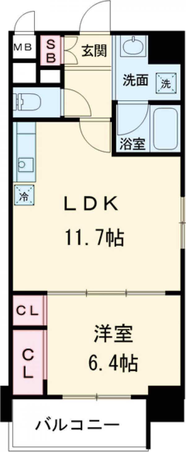 上鶴間本町の完工年月(2014年1月)築の賃貸マンションの間取り