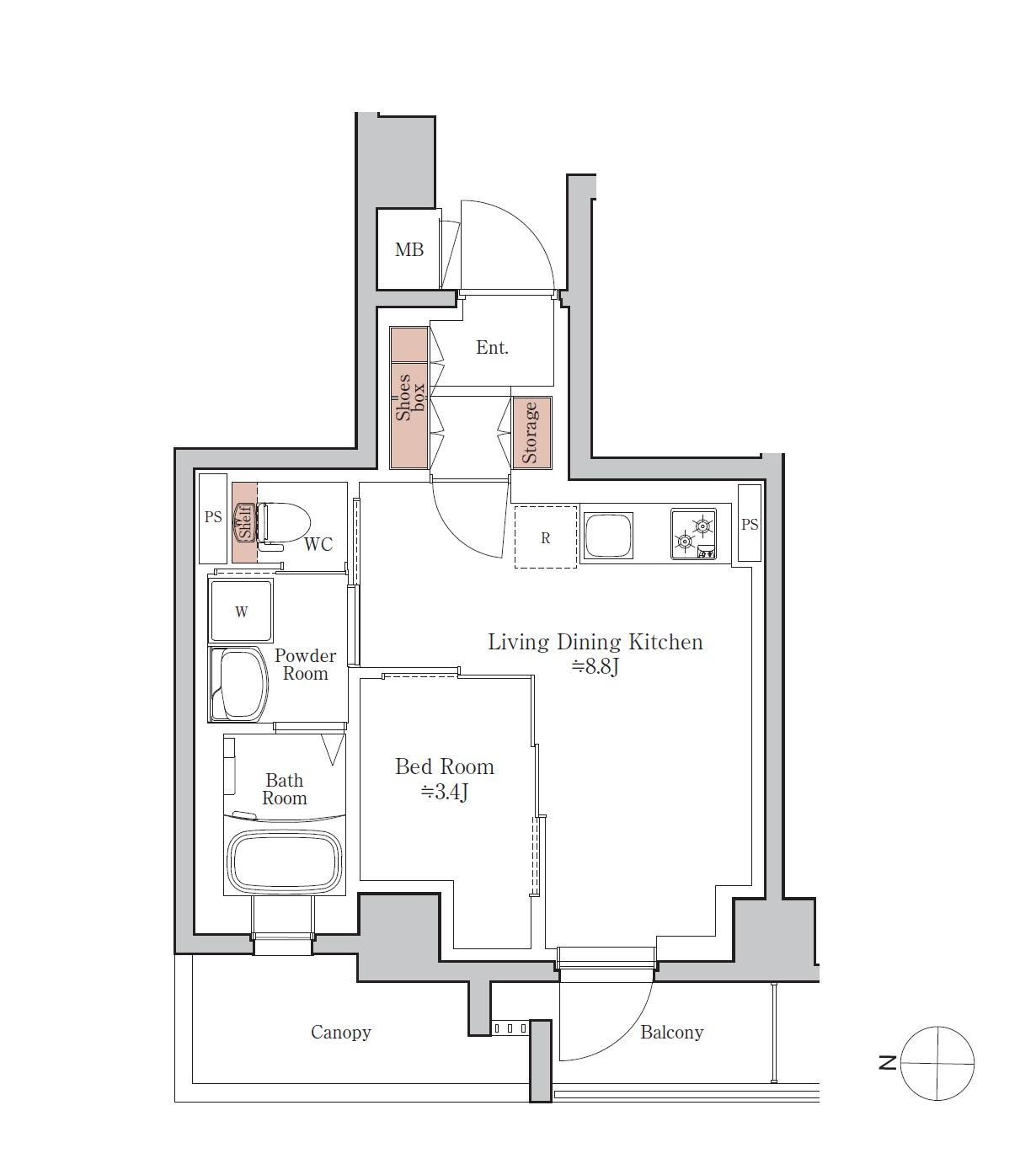 ジオエント四条大宮の間取り