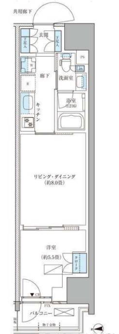 パークアクシス品川天王洲アイルの間取り