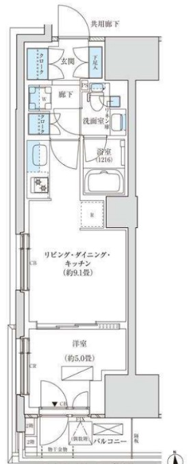 パークアクシス品川天王洲アイルの間取り