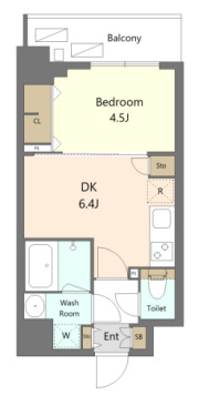 S-RESIDENCE新宿早稲田avelisの間取り