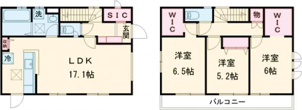 貫井北町5丁目戸建賃貸住宅の間取り