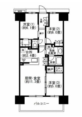 ミハマシティ検見川浜Ⅱ街区の間取り