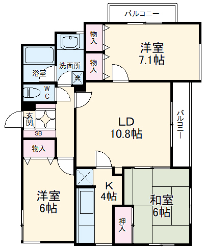 コスモ稲田堤の間取り