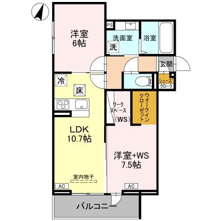 (仮)D-ROOM北越谷3丁目PJ B棟の間取り