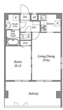 ペアパレス六町環七北通りの間取り