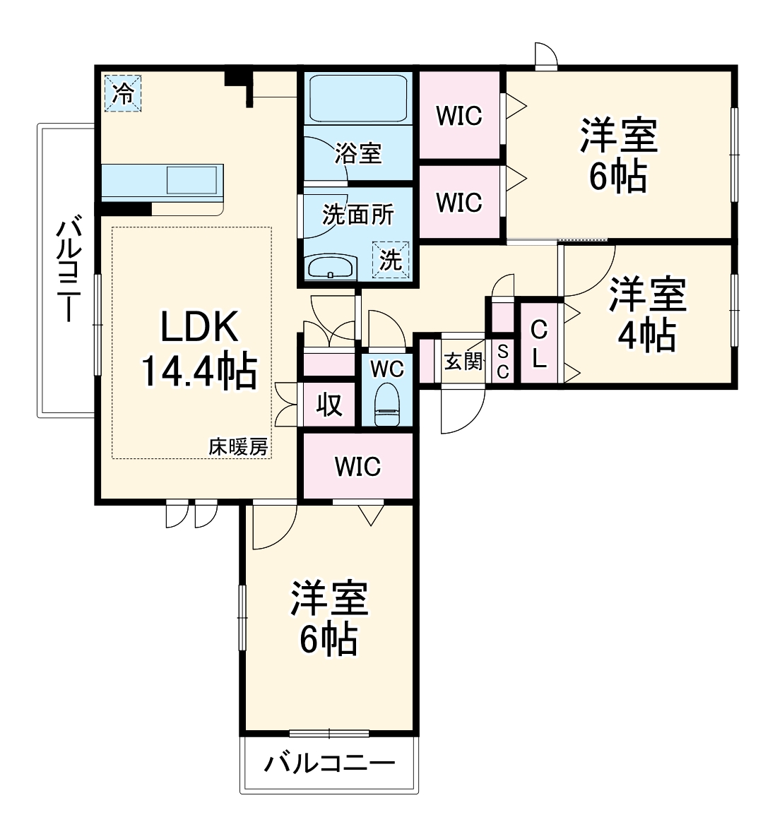 シエルコートの間取り