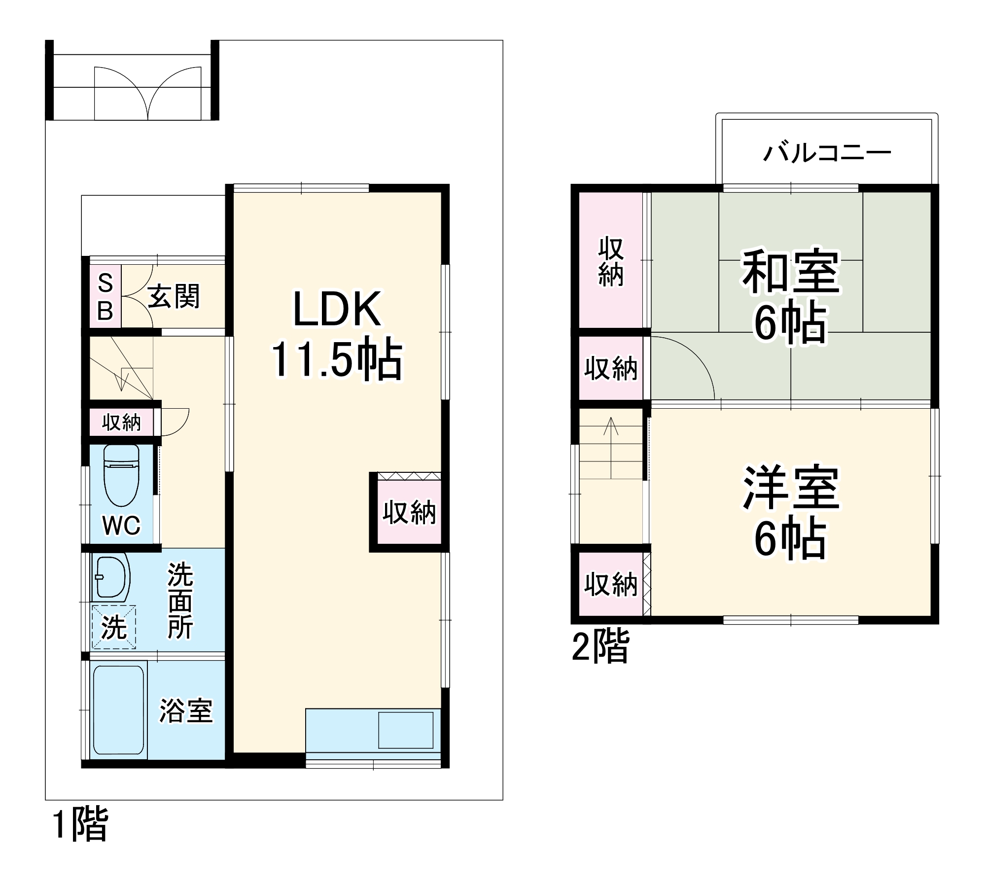 中田南戸建の間取り