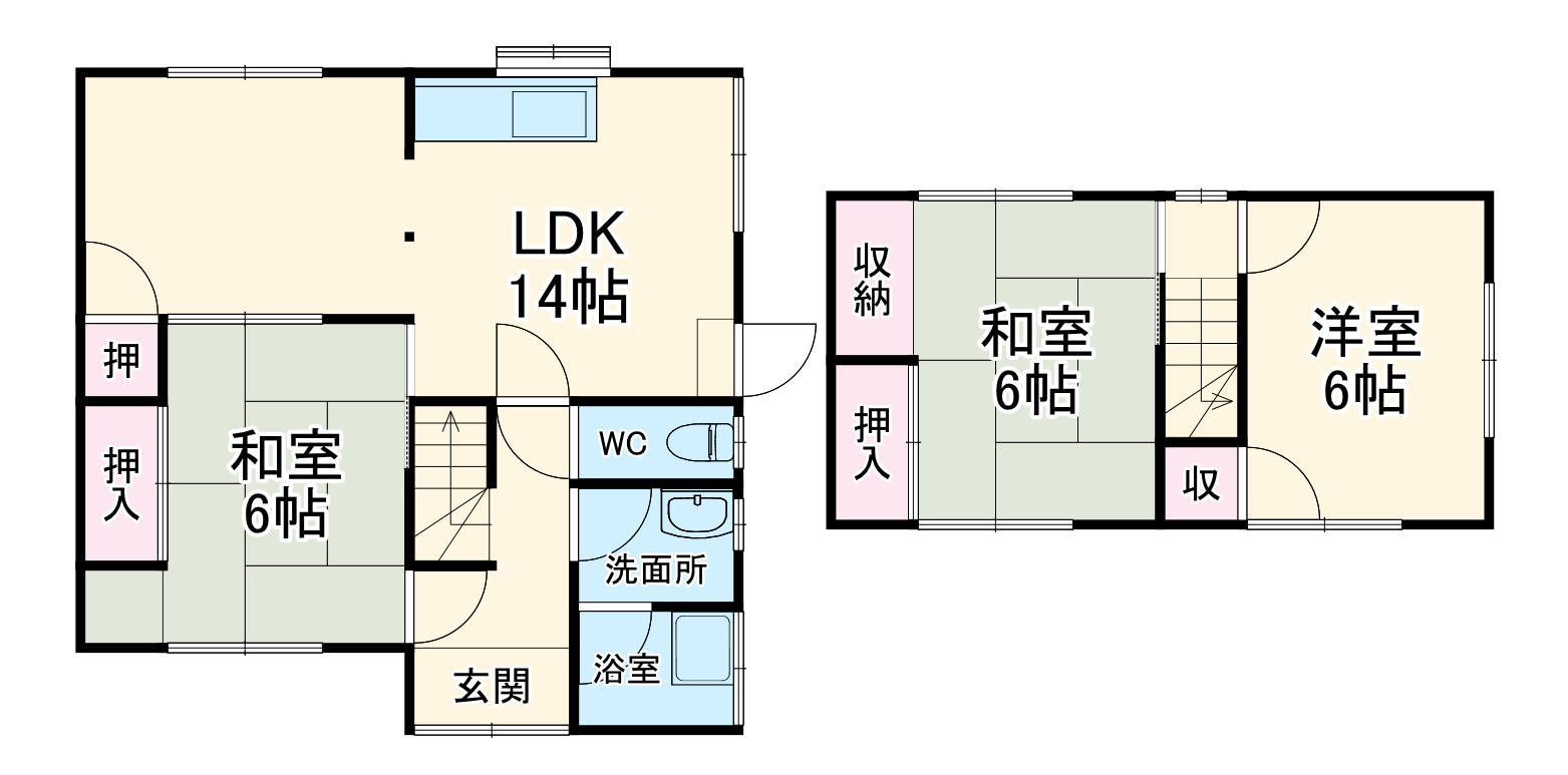 小坂井町才ノ木貸家の間取り