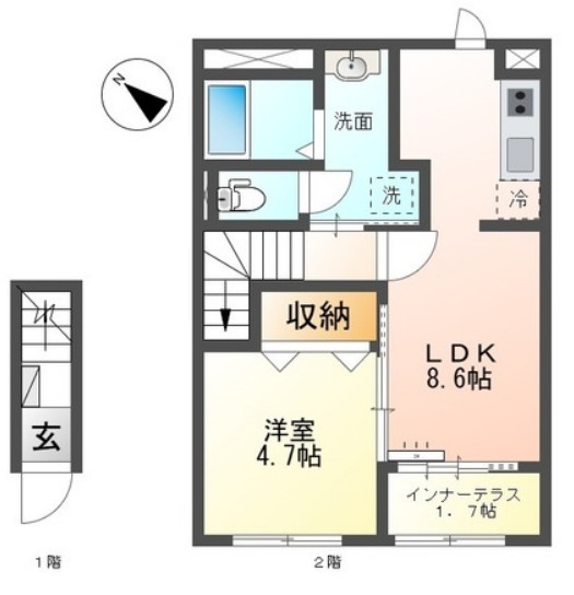 仮称)北初富 東中沢1丁目新築アパートの間取り