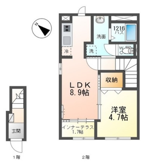 仮称)北初富 東中沢1丁目新築アパートの間取り