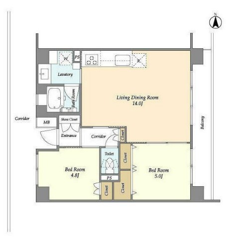 ＨＦ大森町レジデンス・206号室の間取り