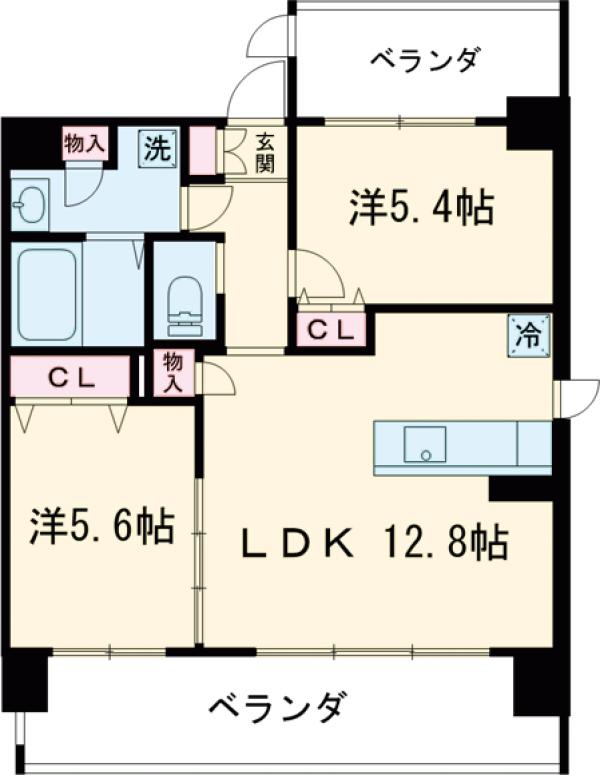 クリムゾン吉塚の間取り