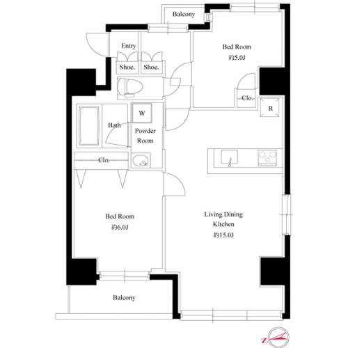アズールコート町屋パサージュの間取り