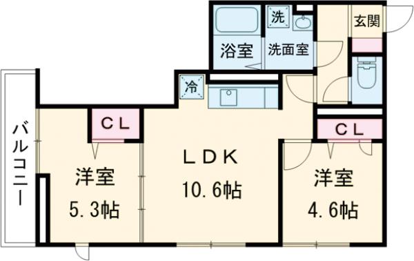 グラナーデ六町Ⅱの間取り