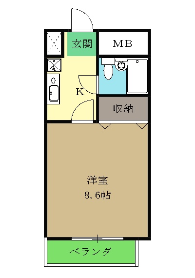 飛田給の完工年月(1991年3月)築の賃貸マンションの間取り