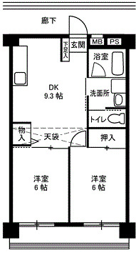 上尾根貝戸団地8号棟の間取り
