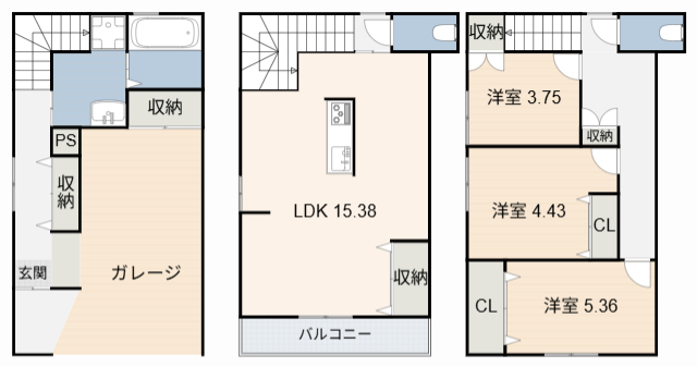 八帖南町の完工年月(2026年1月)築の賃貸一戸建ての間取り