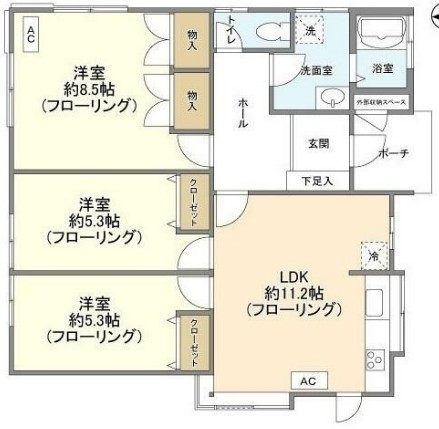 奥沢8丁目貸家の間取り