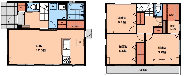 北烏山6丁目20戸建賃貸住宅2号棟の間取り