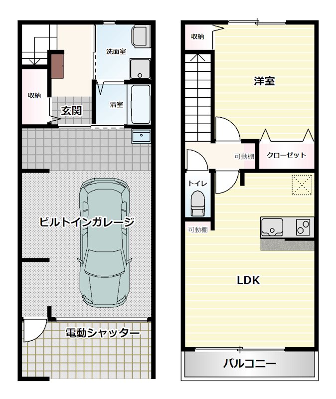ベースガレージの間取り