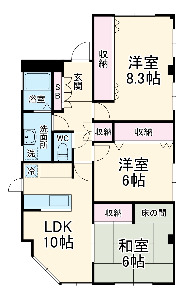 市川大州マンションの間取り