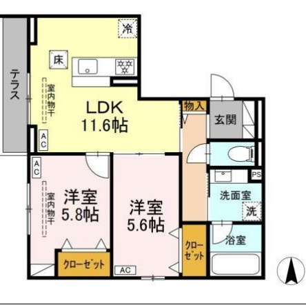 メリディアン　ウェストの間取り