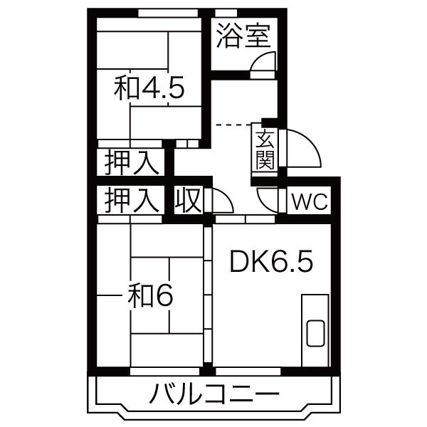 中駒九番団地 5号棟の間取り