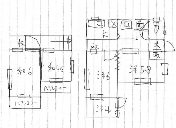 上本郷貸家の間取り