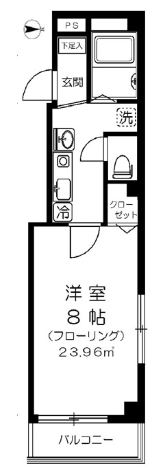 浅草橋の完工年月(2013年1月)築の賃貸マンションの間取り