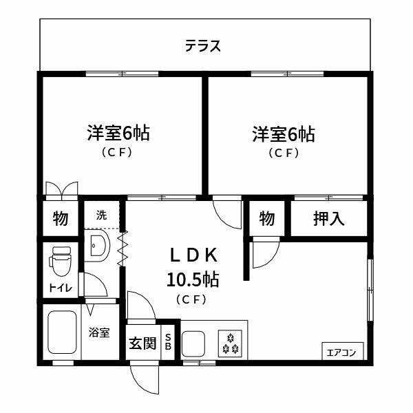グリーンビューハウスB棟の間取り
