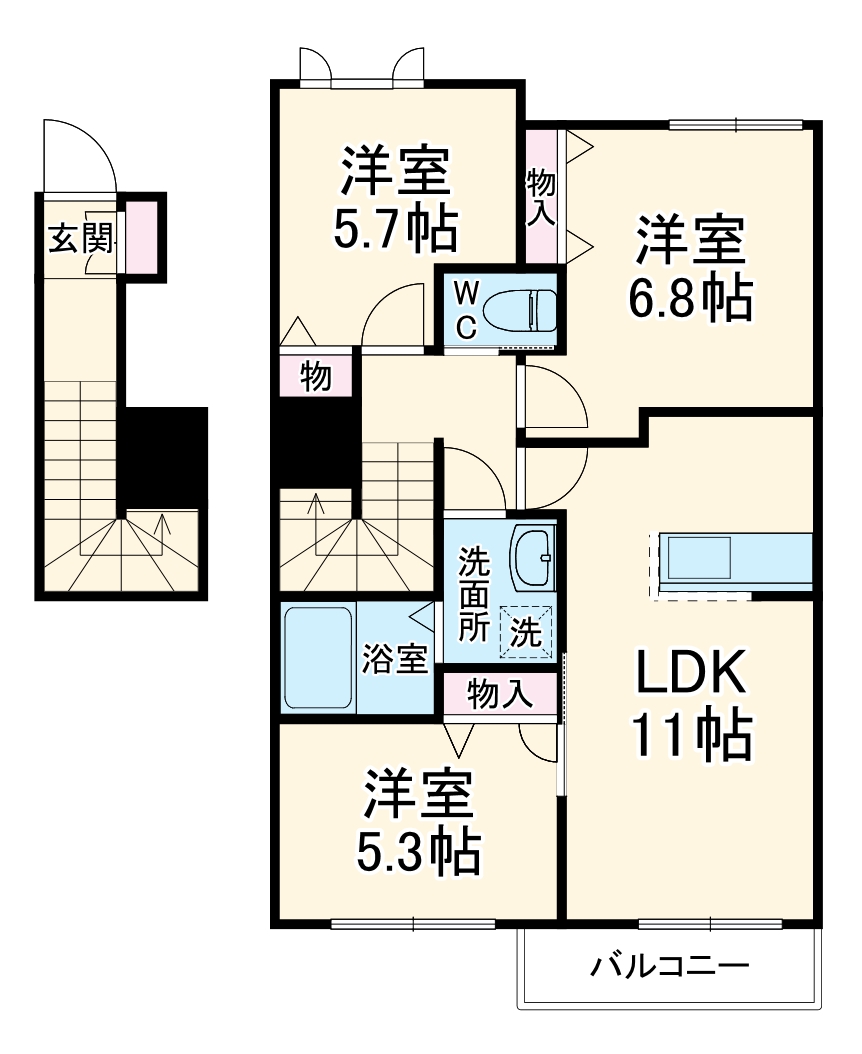 メゾン幕張 Cの間取り