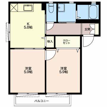 ワイハイツ東名Cの間取り