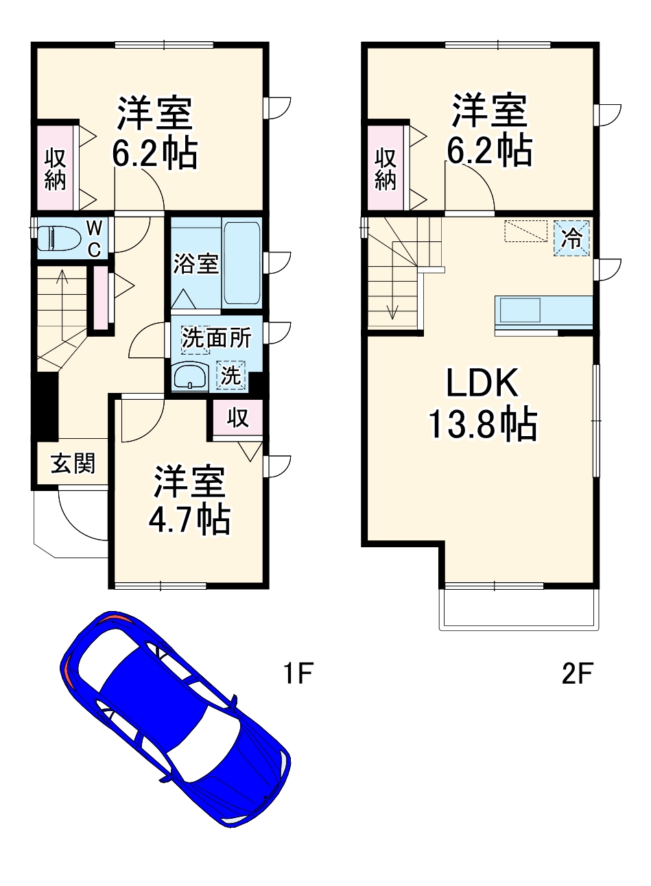 中央林間3丁目 戸建貸家 B棟の間取り