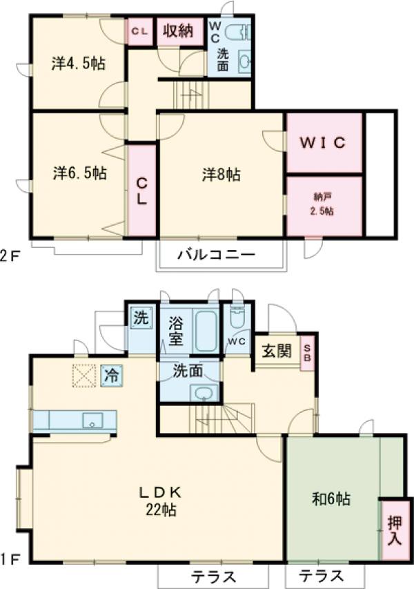 柿の木坂1丁目戸建の間取り