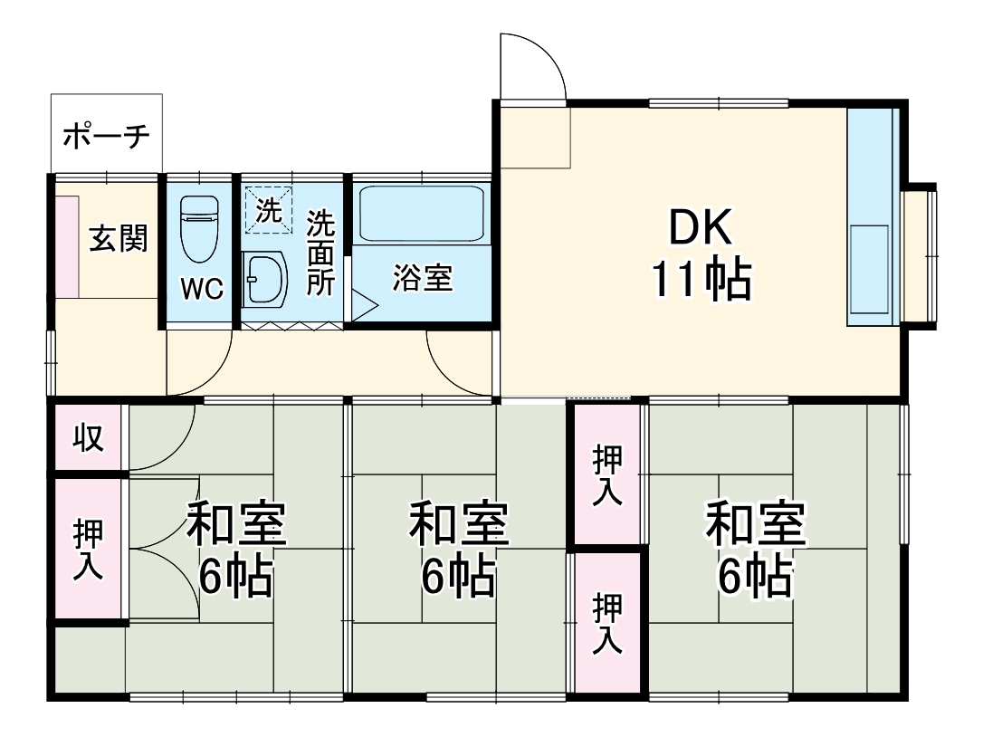 国府台本町貸家の間取り