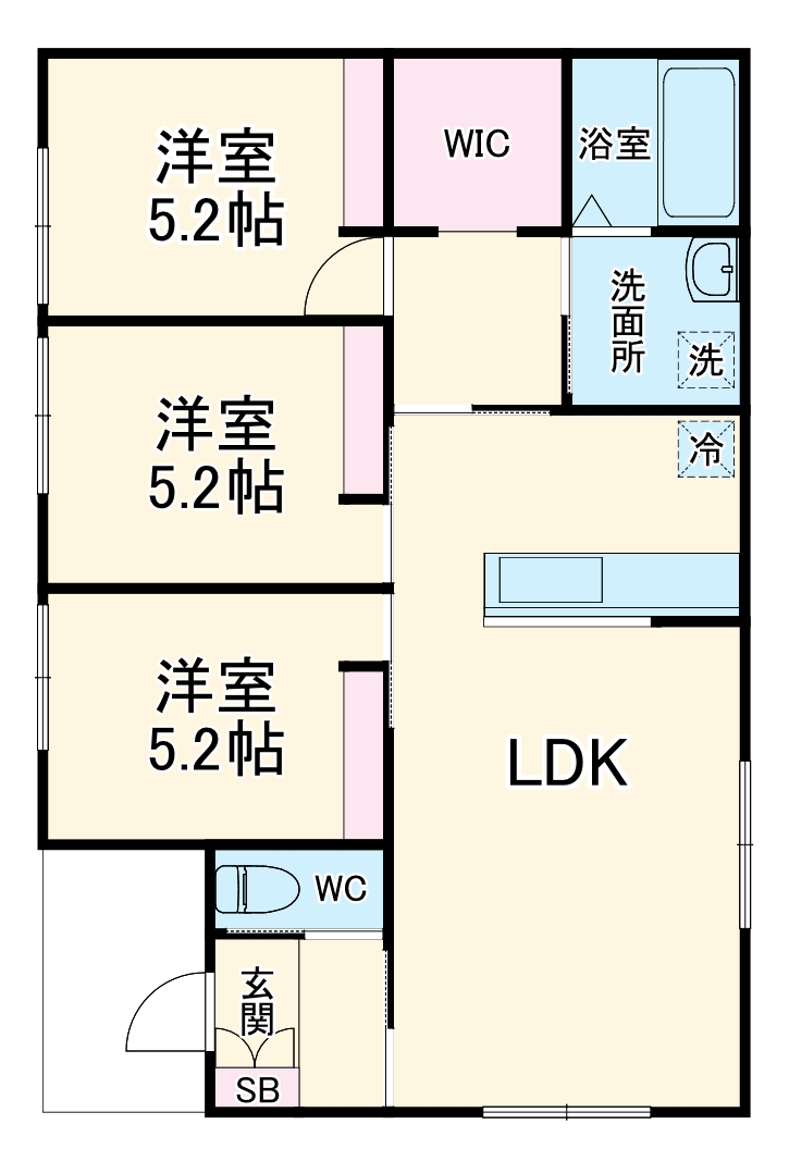 (仮称)さいたま市浦和区木崎2丁目計画A棟の間取り