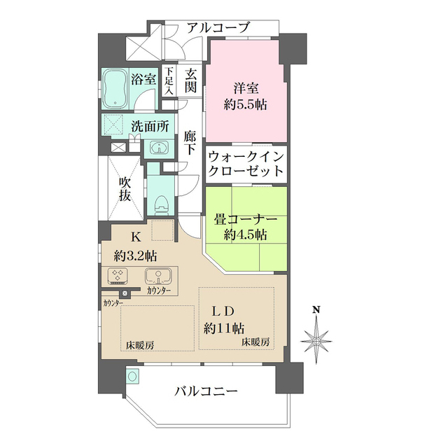 四条烏丸クロスマークの間取り