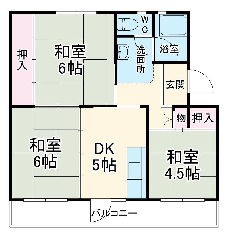 江南 74号棟の間取り