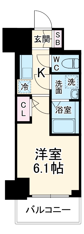 エスリード弁天町ノースプレミアの間取り